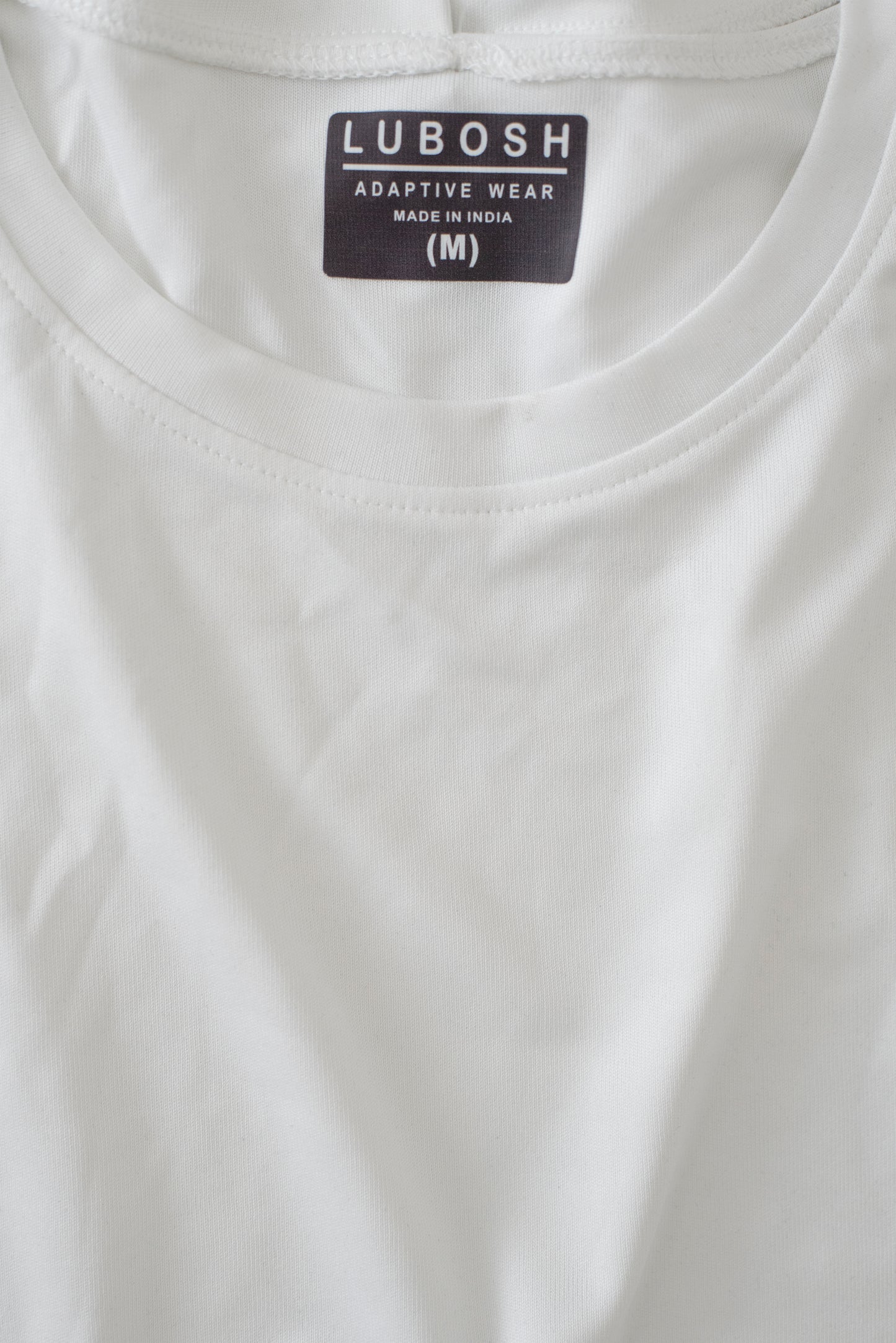 Open-Back White T-Shirt | Round Neck Adaptive Clothing for Men
