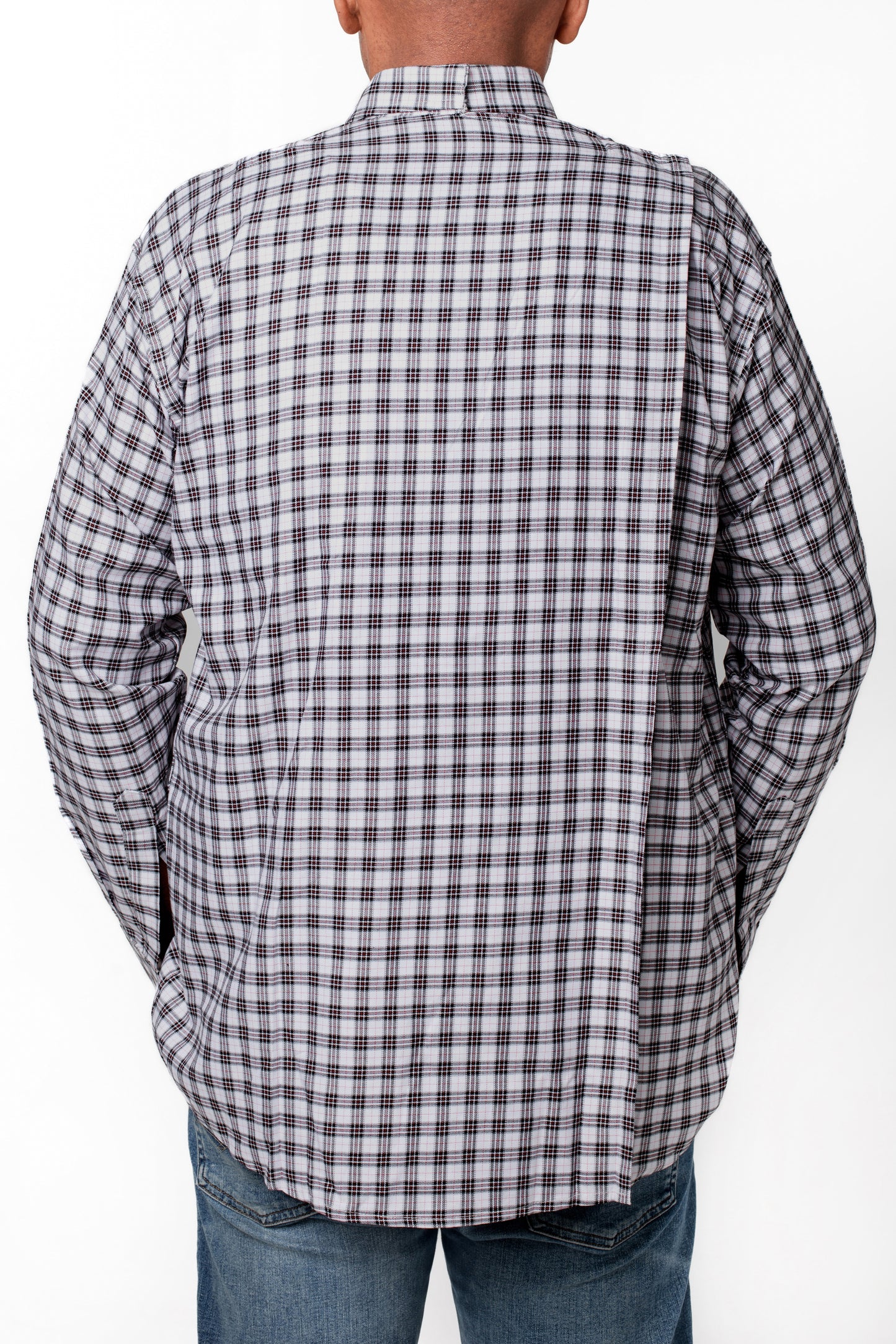 Grey Open Back Shirt | Adaptive Clothing for Men