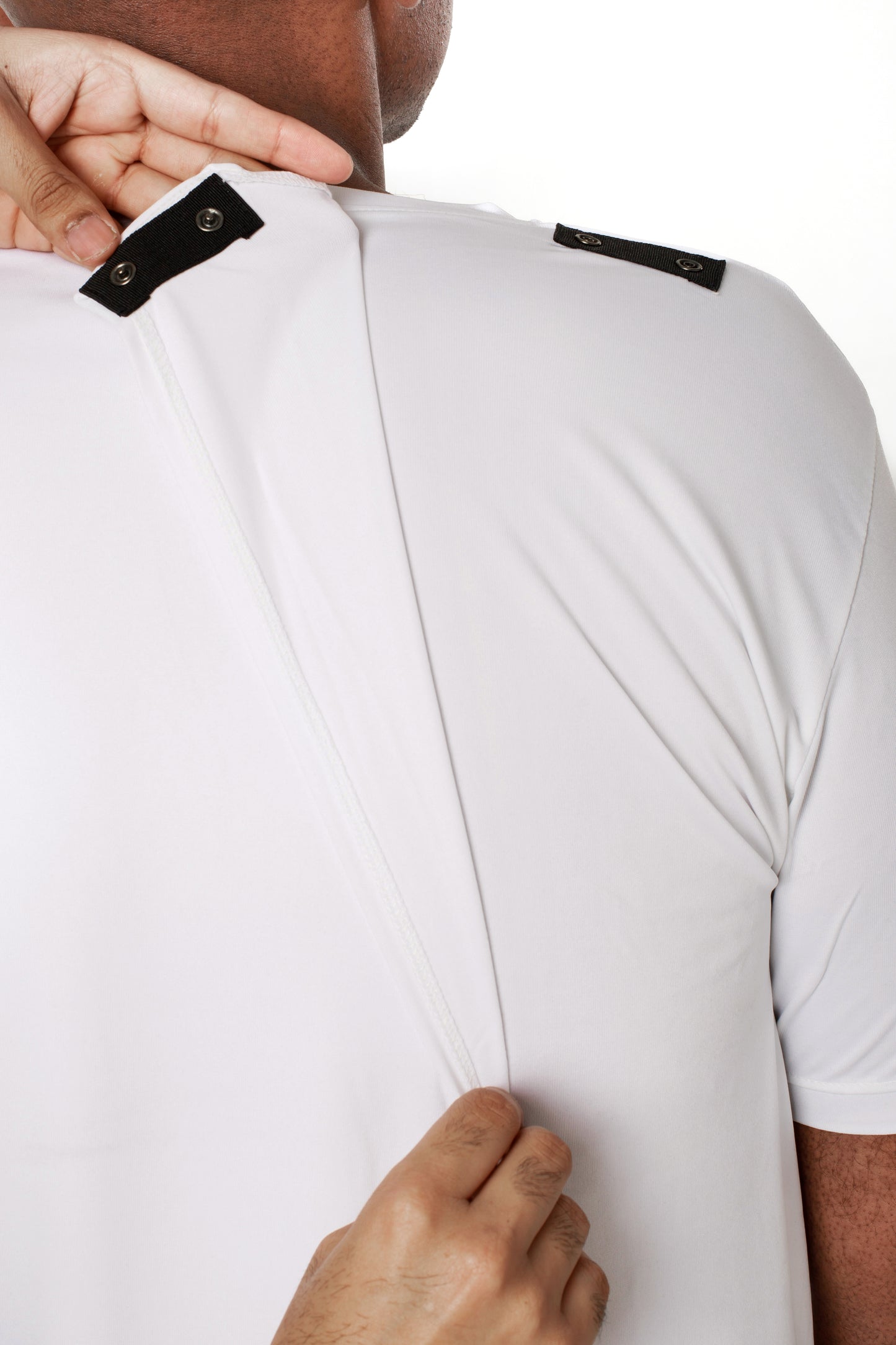 Open-Back White T-Shirt | Round Neck Adaptive Clothing for Men