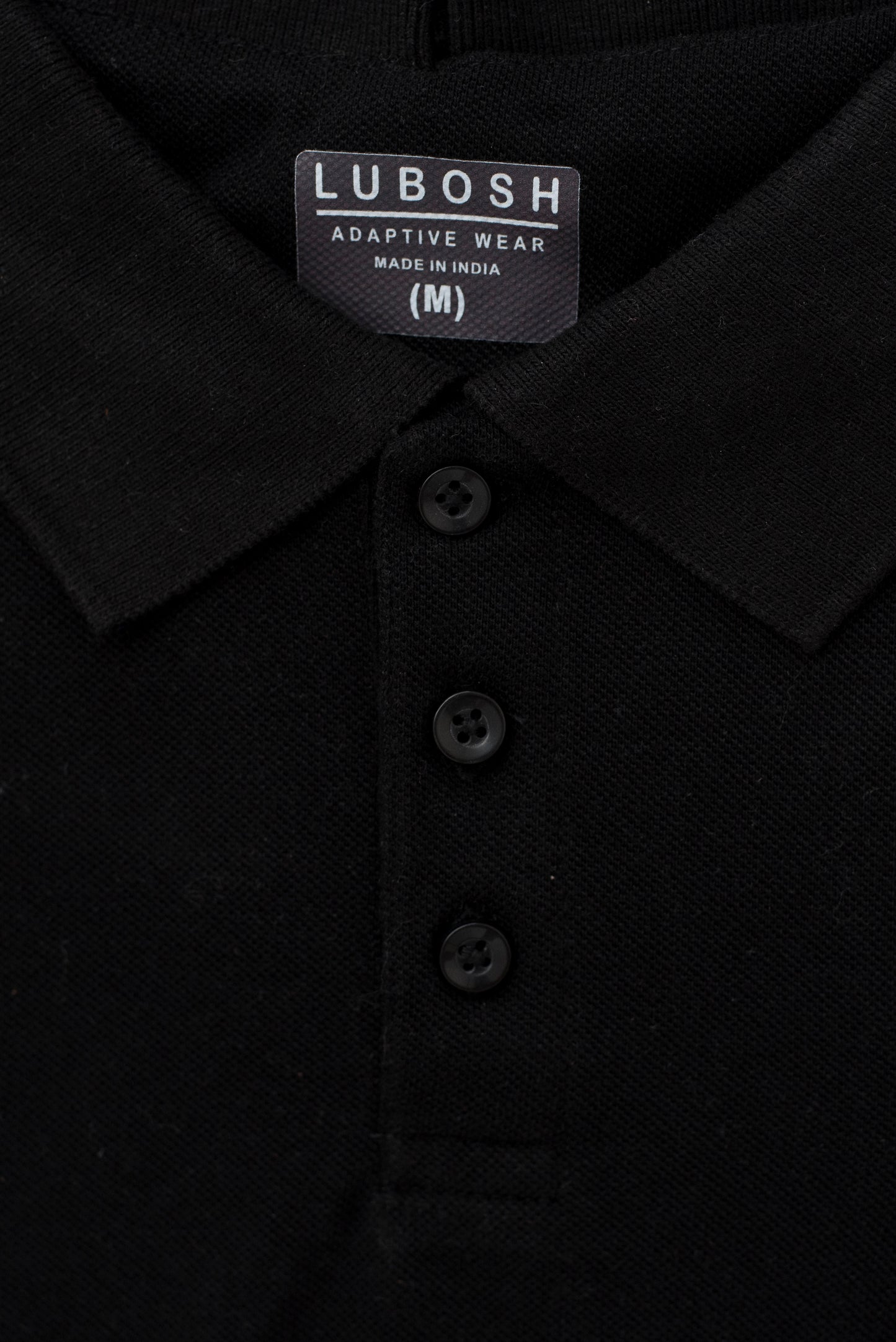 Black Polo Adaptive Clothing for Men Full Sleeves | Open-Back
