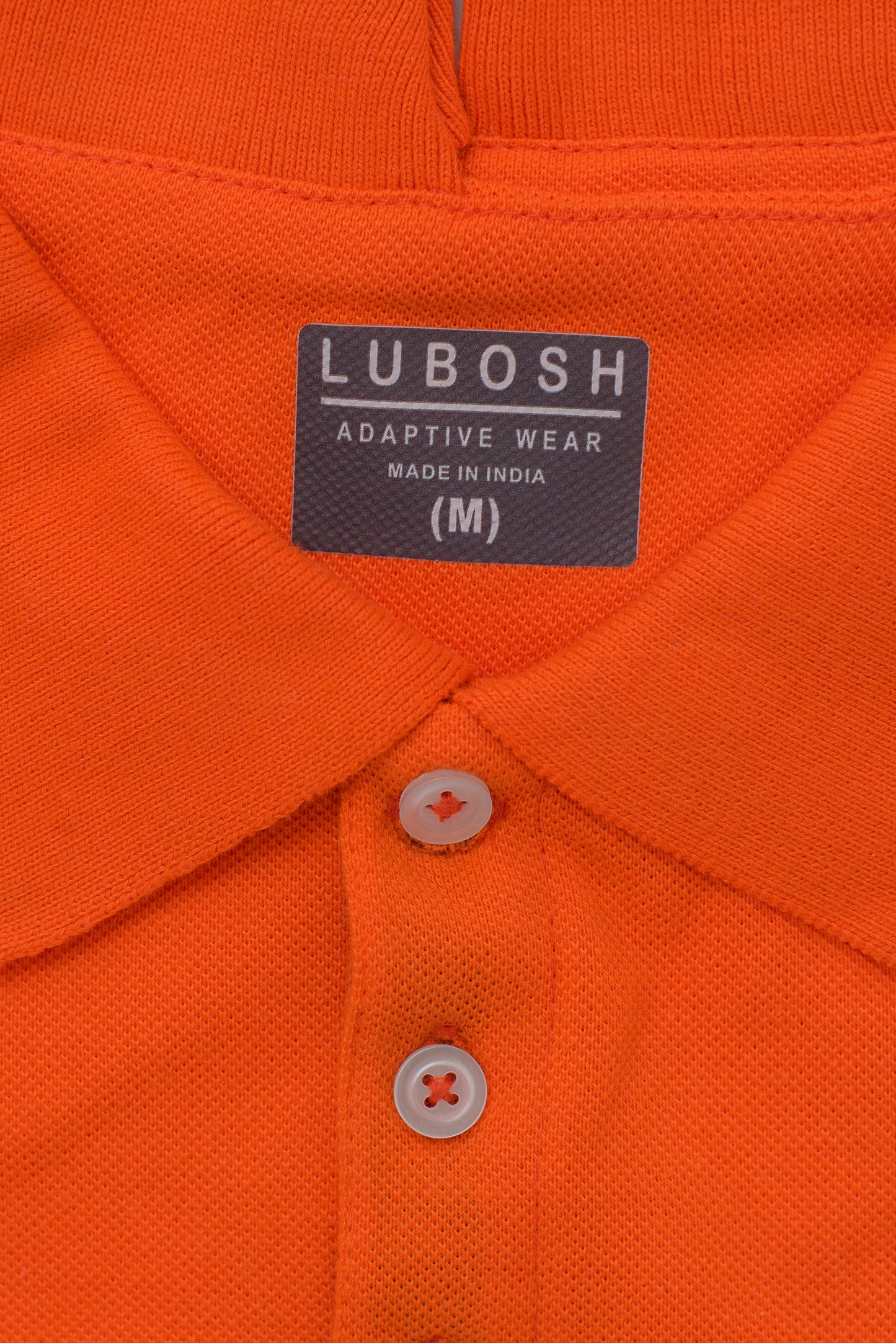 Open-Back Orange Polo T-Shirt Full Sleeves | Adaptive Clothing for Men