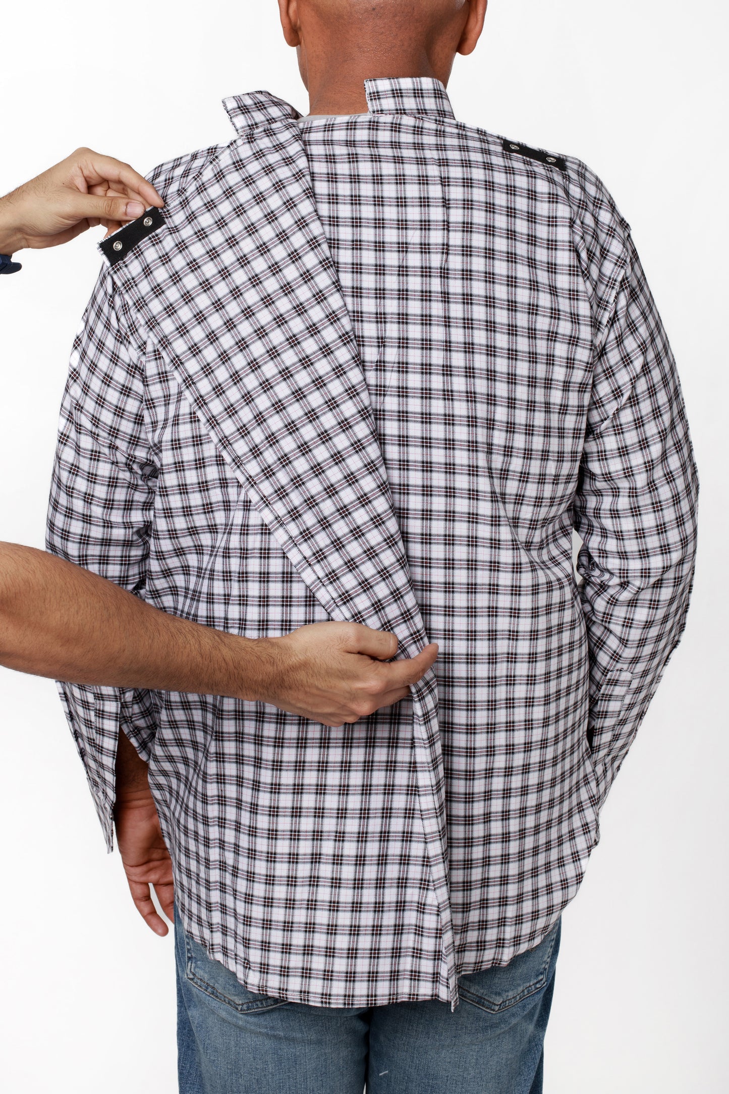 Grey Open Back Shirt | Adaptive Clothing for Men