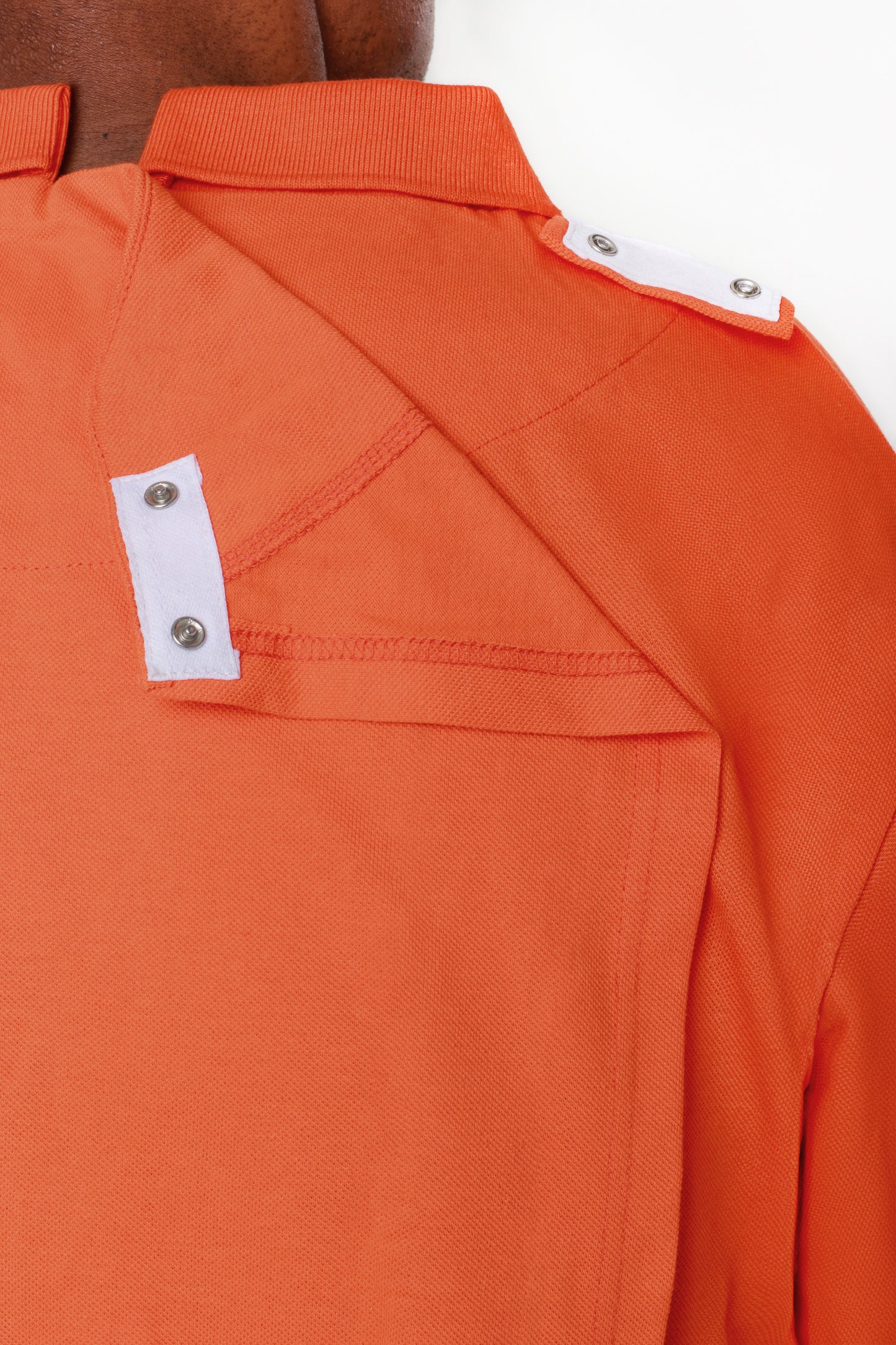 Open-Back Orange Polo T-Shirt Half Sleeves | Adaptive Clothing for Men