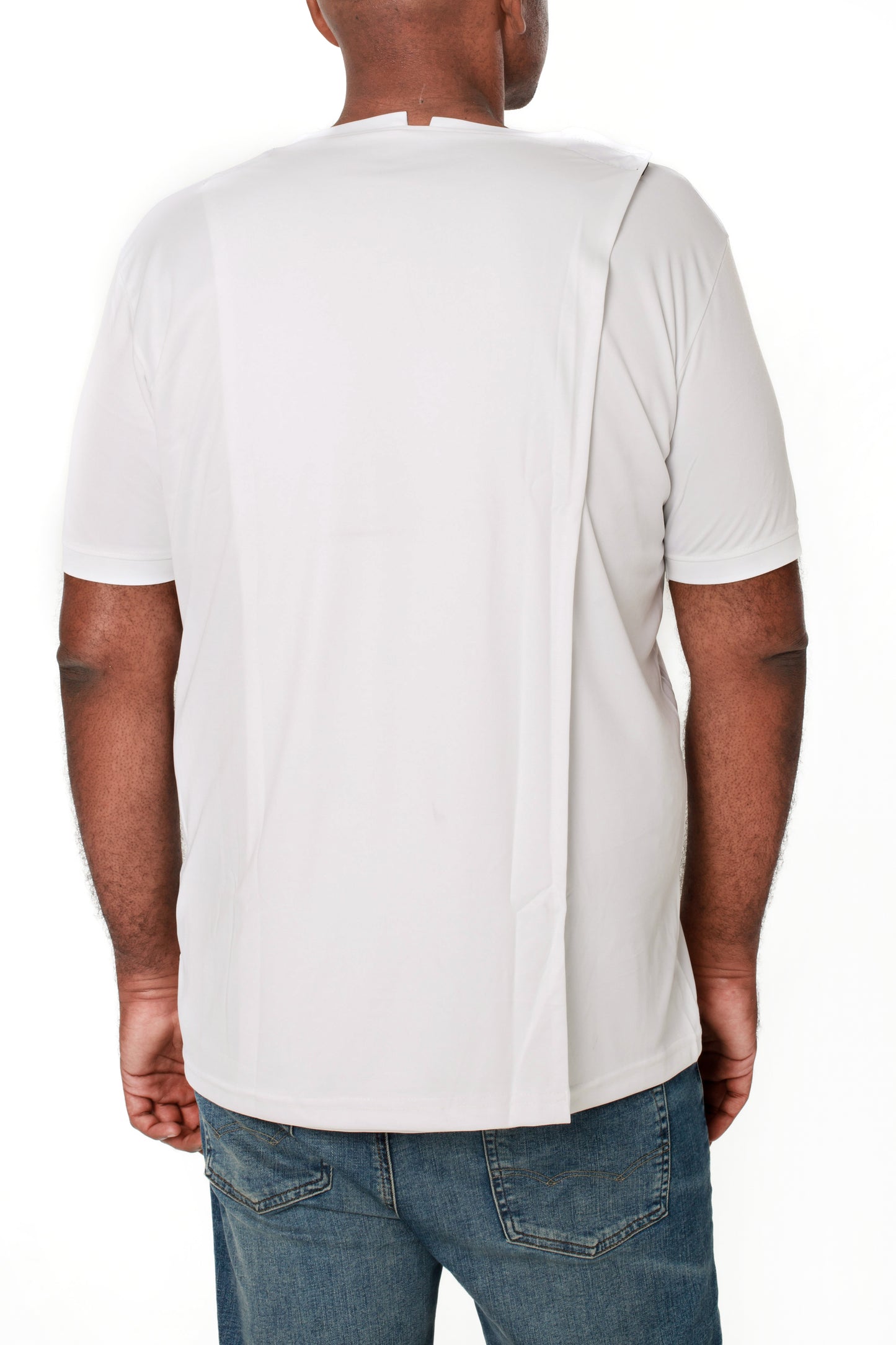 Open-Back White T-Shirt | Round Neck Adaptive Clothing for Men