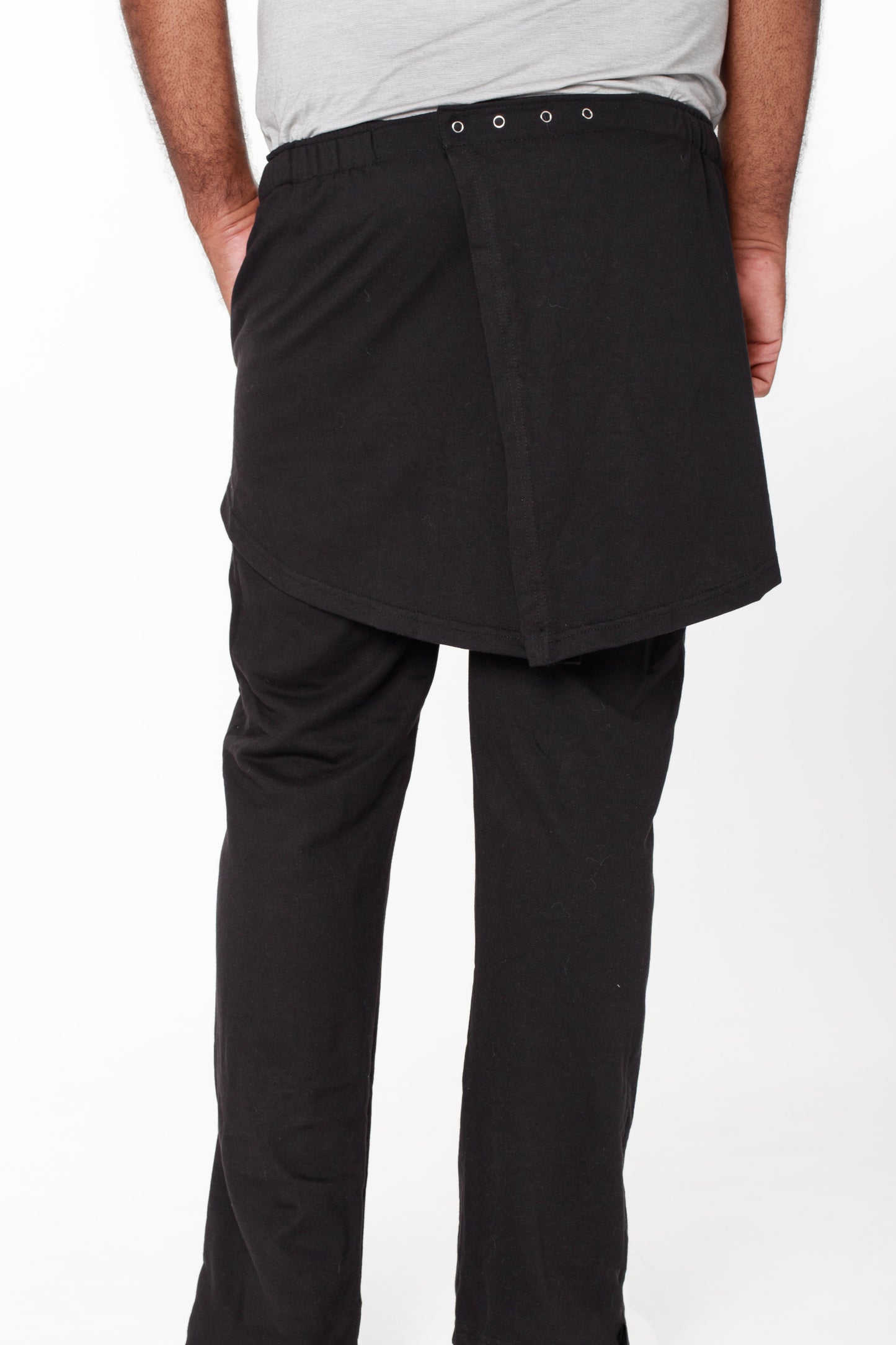 Unisex Black Fleece Adaptive Pants | Open Back, Adaptive Clothing