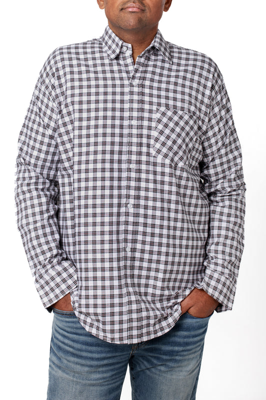 Men's open-back adaptive shirt, offering comfort and easy dressing for seniors, individuals with disabilities, or post-operative needs