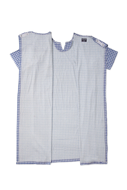 Women's Open Back Gown | Purple Check Adaptive Clothing