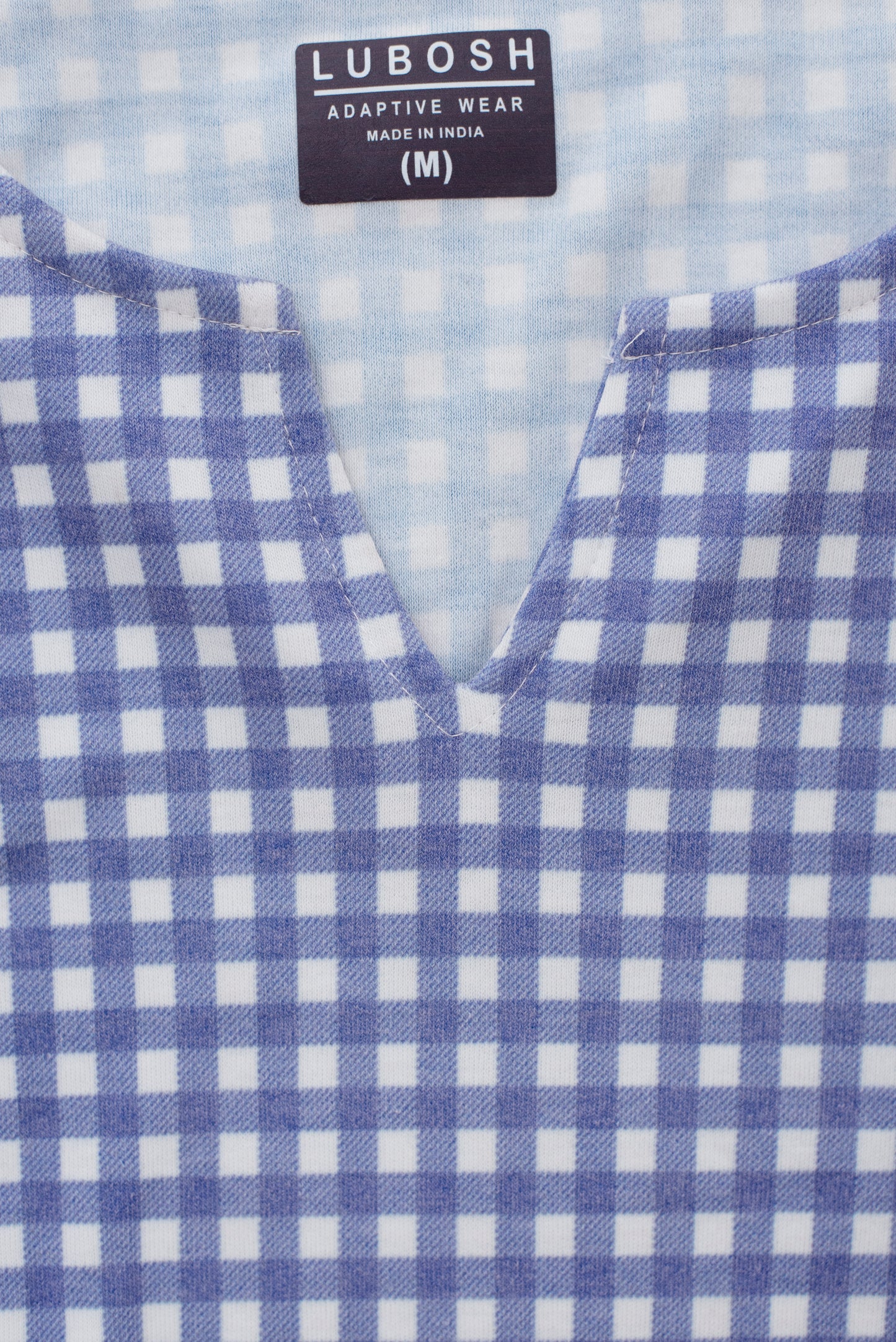 Women's Open Back Gown | Purple Check Adaptive Clothing