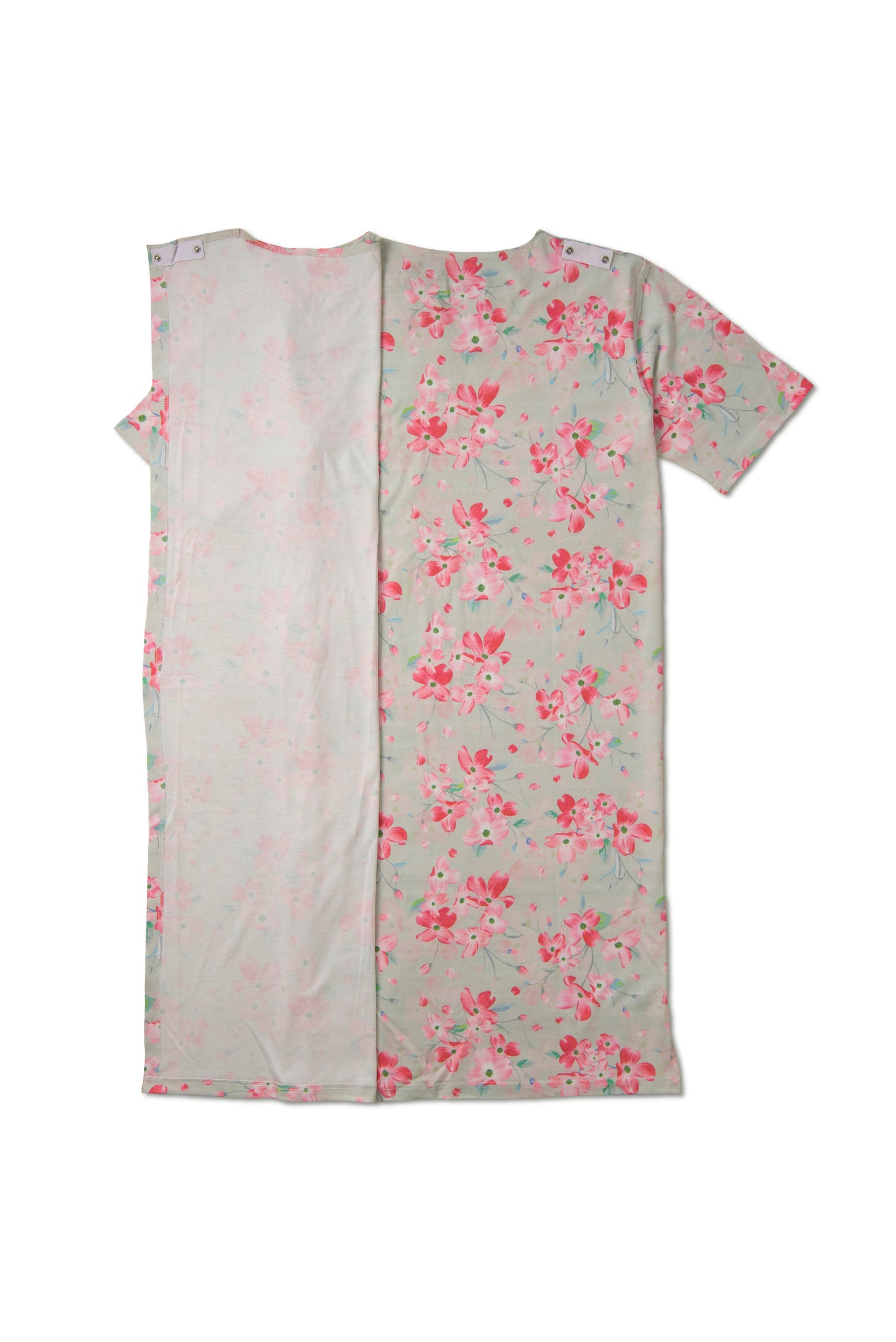 Grey Open Back Gown – Adaptive Clothing for Women - Short Sleeves