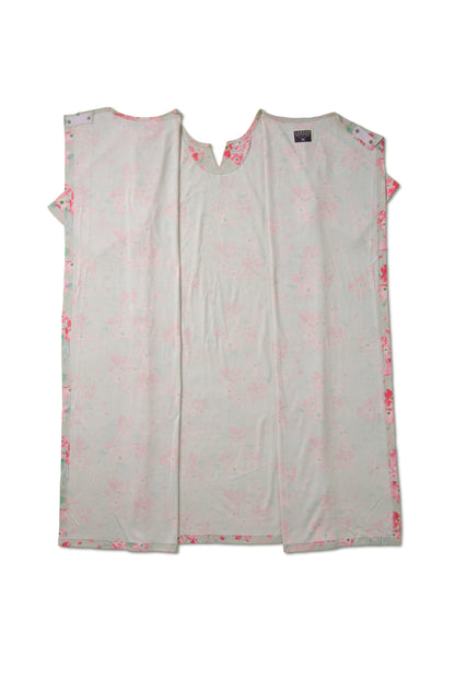 Grey Open Back Gown – Adaptive Clothing for Women - Short Sleeves