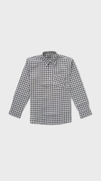 Gray Check Open Back Shirt | Adaptive Clothing for Men